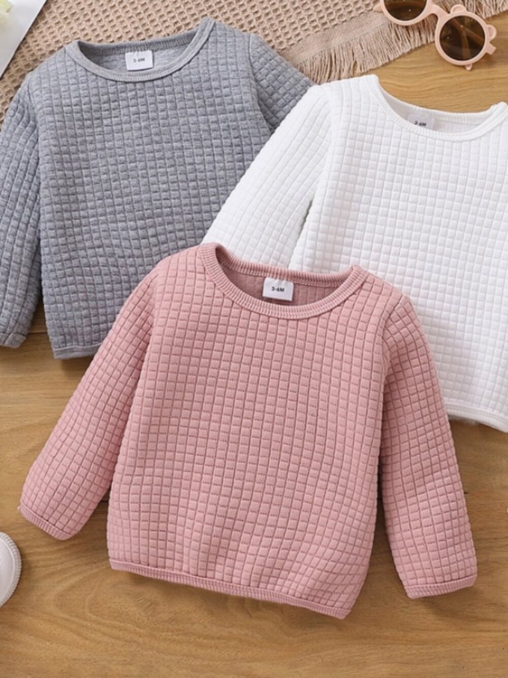 Pink Waffle Pullover